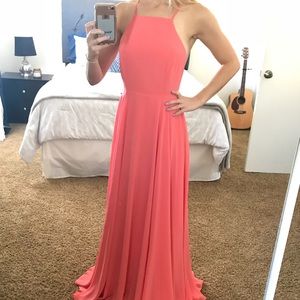 Lulus Mythical Kind of Love Coral Pink Dress